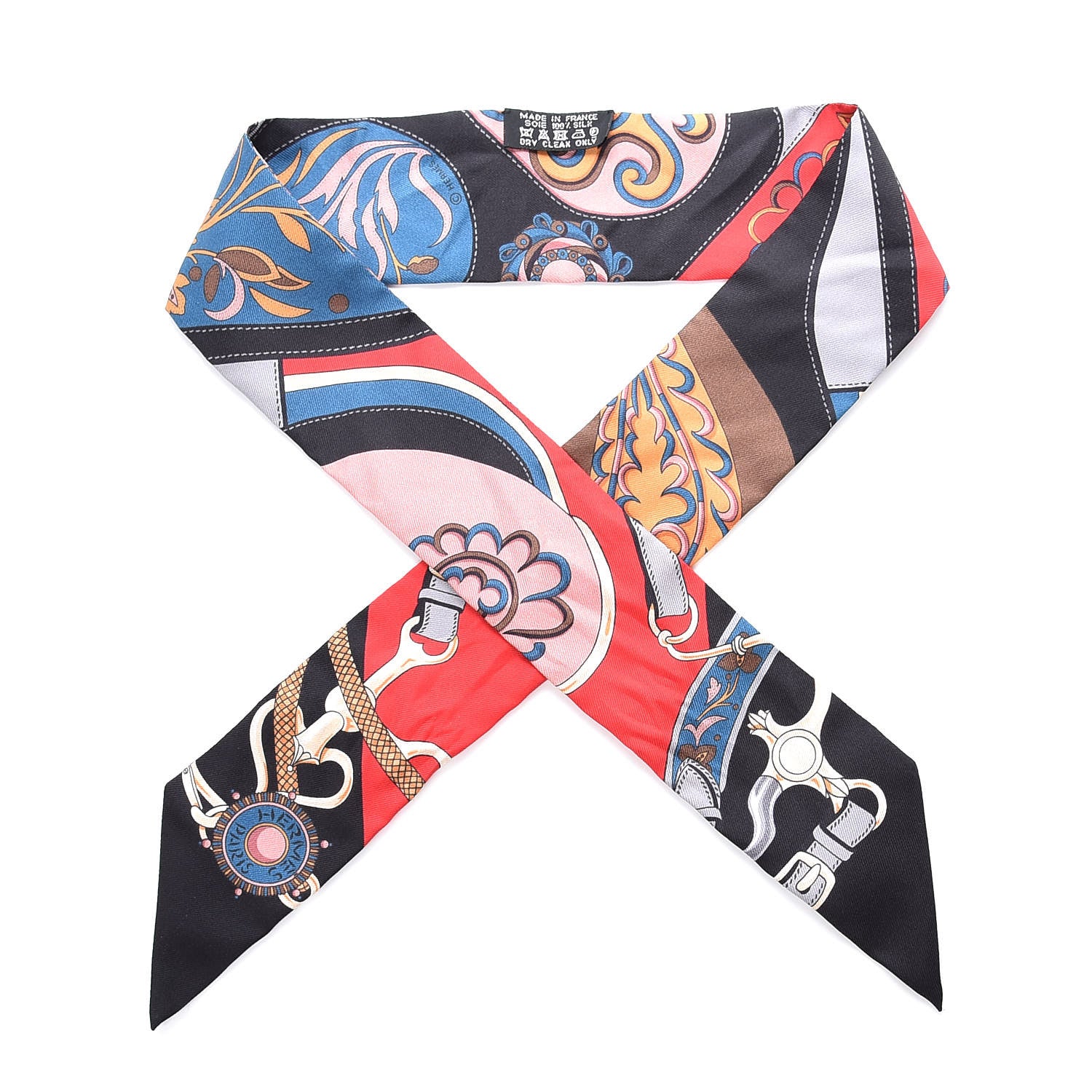 Hermes Silk Festival des Amazones Twilly Black Rouge Bleu 1 of 4