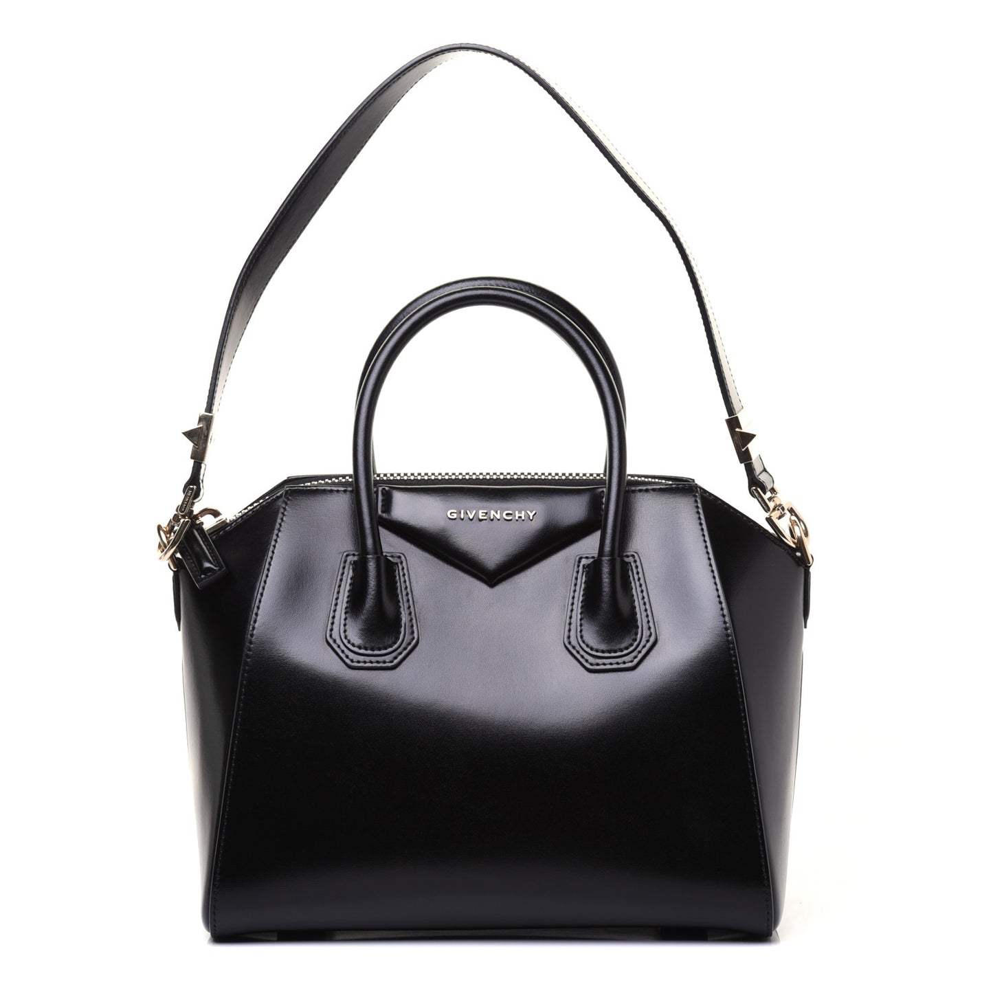 Shiny Lord Calfskin Small Antigona Black