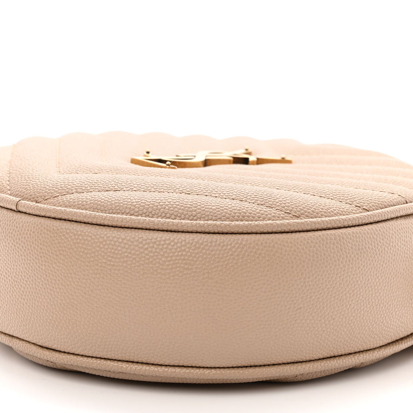 Grain De Poudre Matelasse Chevron Quilted Vinyle Round Camera Bag