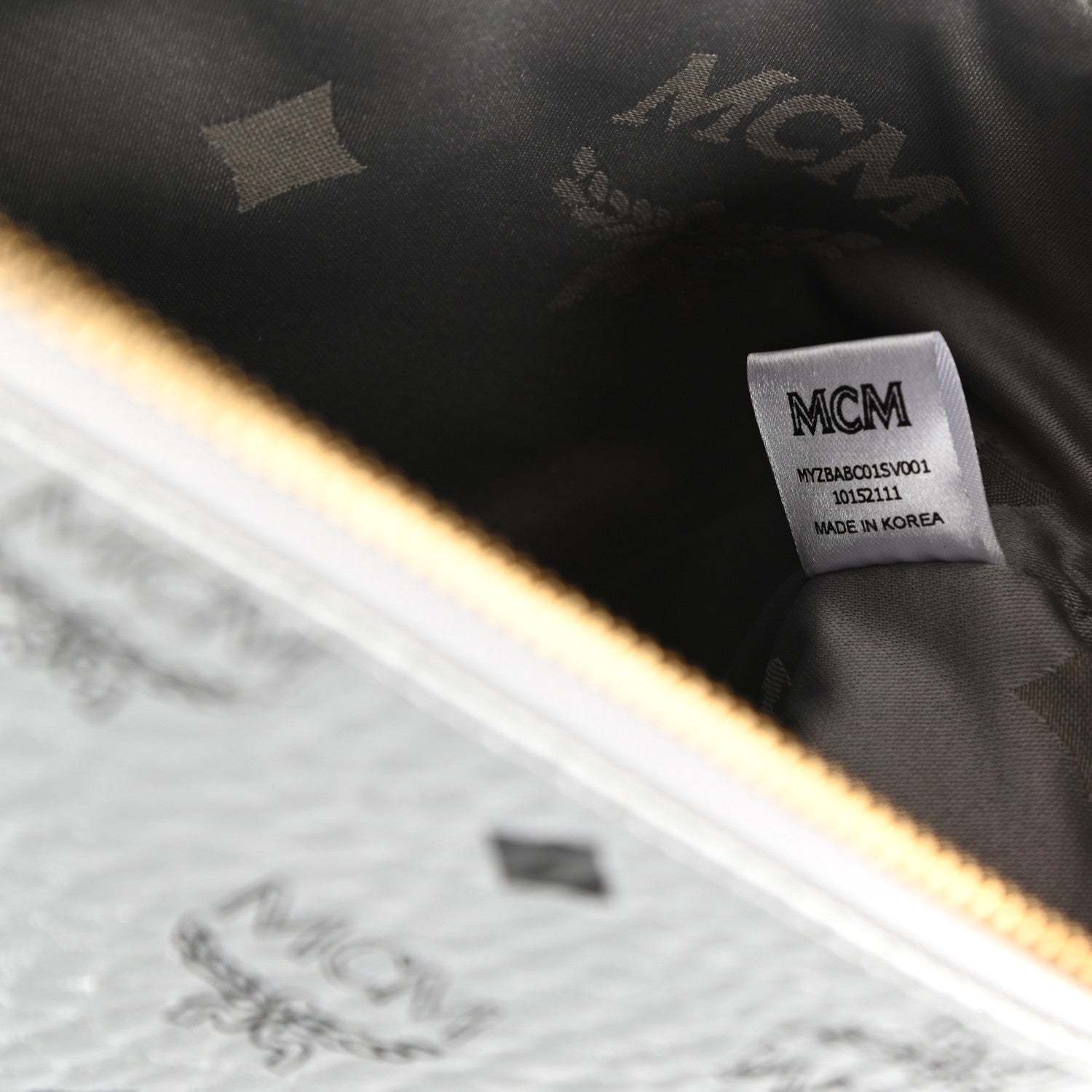MCM Metallic Visetos Zip Pouch Set Silver 9 of 9