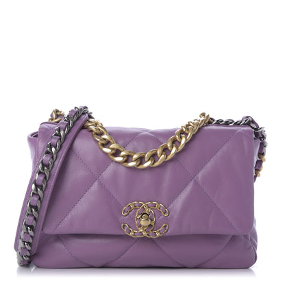 Chanel Goatskin Quilted Medium 19 Flap Violet Purple 1 of 9