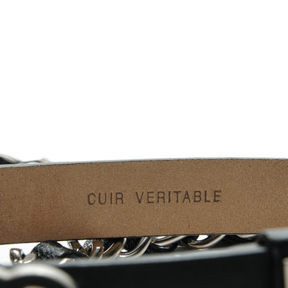 Chanel Lambskin CC Chain Belt 95 38 Black Silver 8 of 10