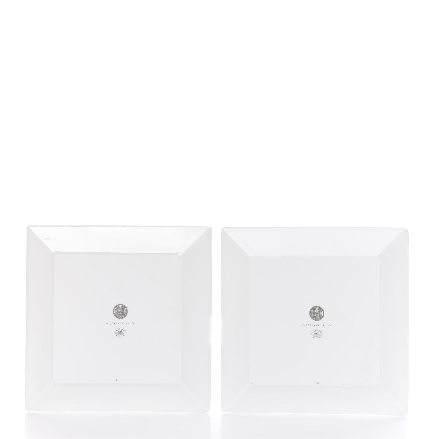 Porcelain Mosaique Au 24 Square Plate Set of 2 Platine