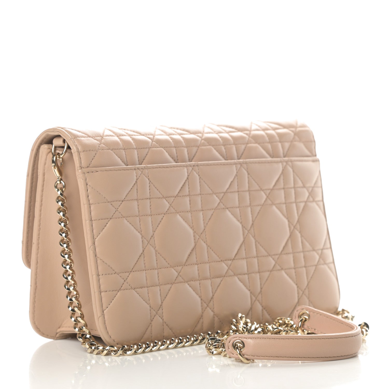 Christian Dior Lambskin Cannage Miss Dior Promenade Pouch Beige 3 of 14