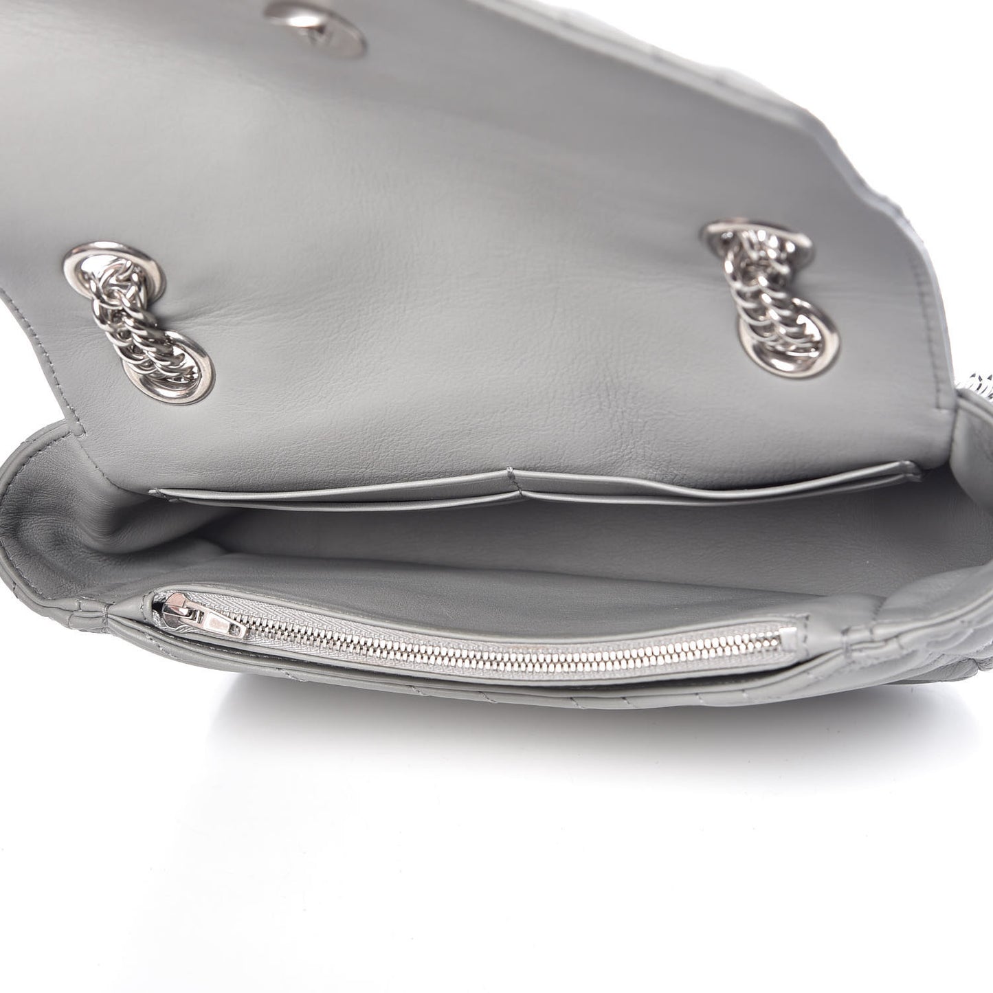 Calfskin Logo Matelasse S BB Round Shoulder Bag Gris Haussmannien