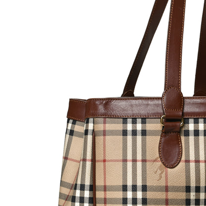 Burberry Haymarket Check Tote Dark Tan 11 of 13