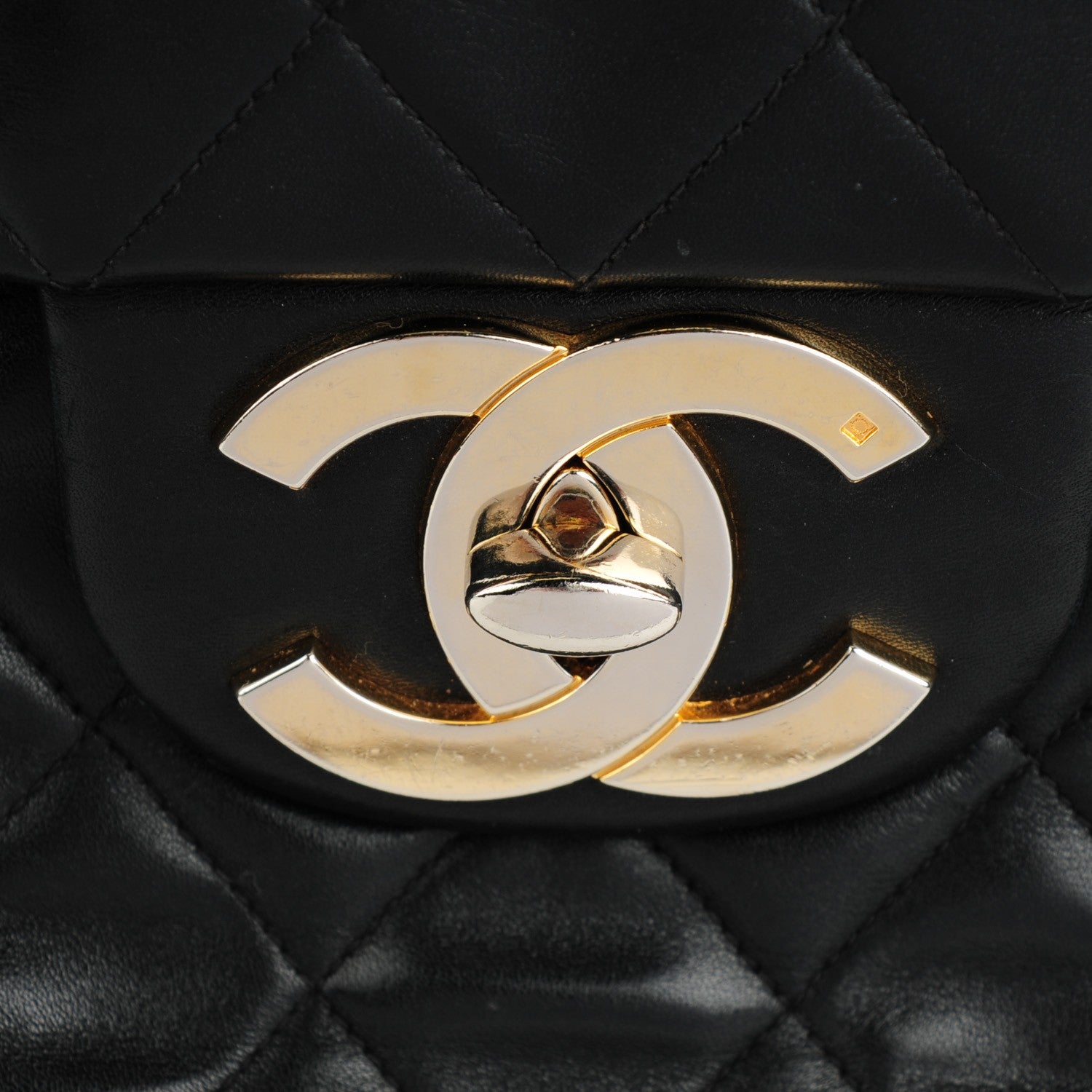 Chanel Lambskin Quilted XL Jumbo Single Flap Black 9 of 10