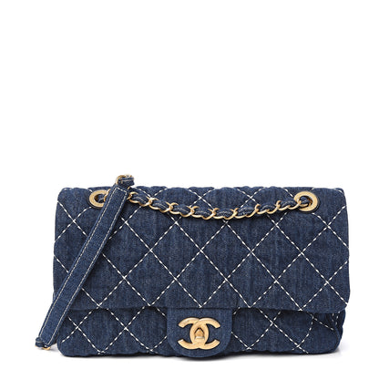 Chanel Denim Quilted Medium Denim Trip Single Flap Blue 1 of 8