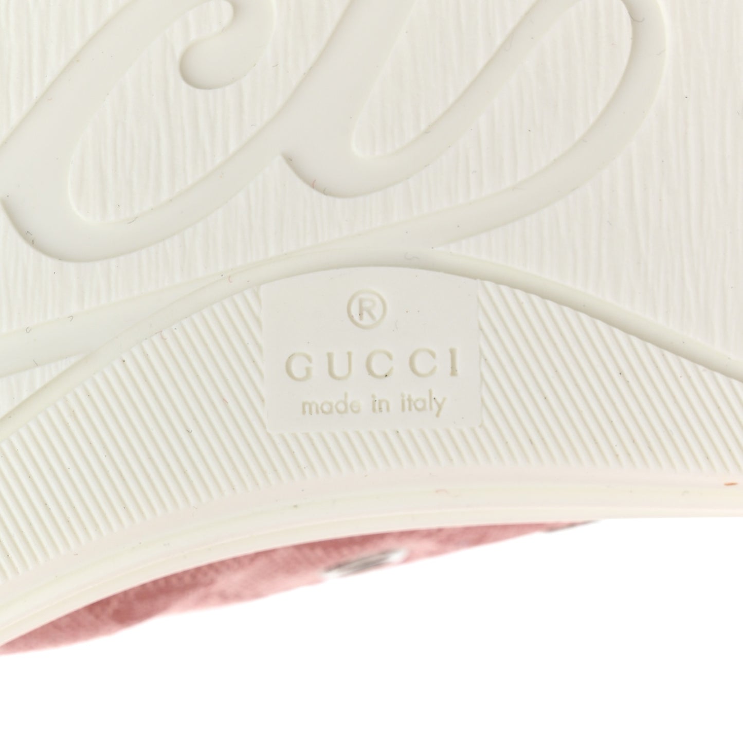 GG Monogram Calfskin Womens Low Top Sneakers 38.5 Pink Soft Pink