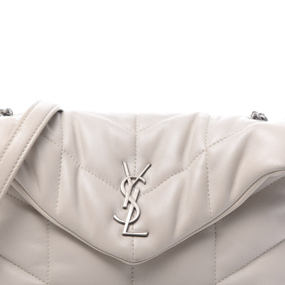 Saint Laurent Lambskin Quilted Toy Loulou Puffer Monogram Chain Satchel Crema Soft 7 of 13