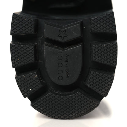 Gucci Calfskin Embroidered Lace Up Combat Ankle Boots 36 Black 11 of 19
