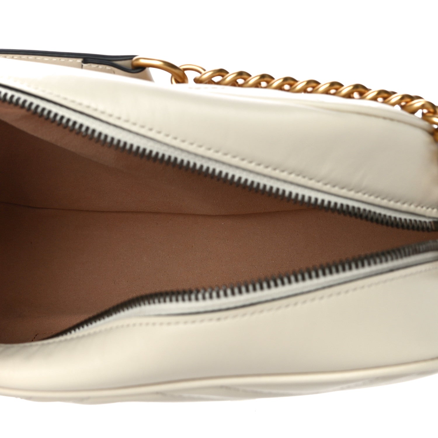 Gucci Calfskin Matelasse Small GG Marmont Chain Shoulder Bag White 5 of 12