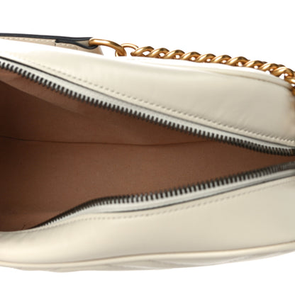 Gucci Calfskin Matelasse Small GG Marmont Chain Shoulder Bag White 5 of 12