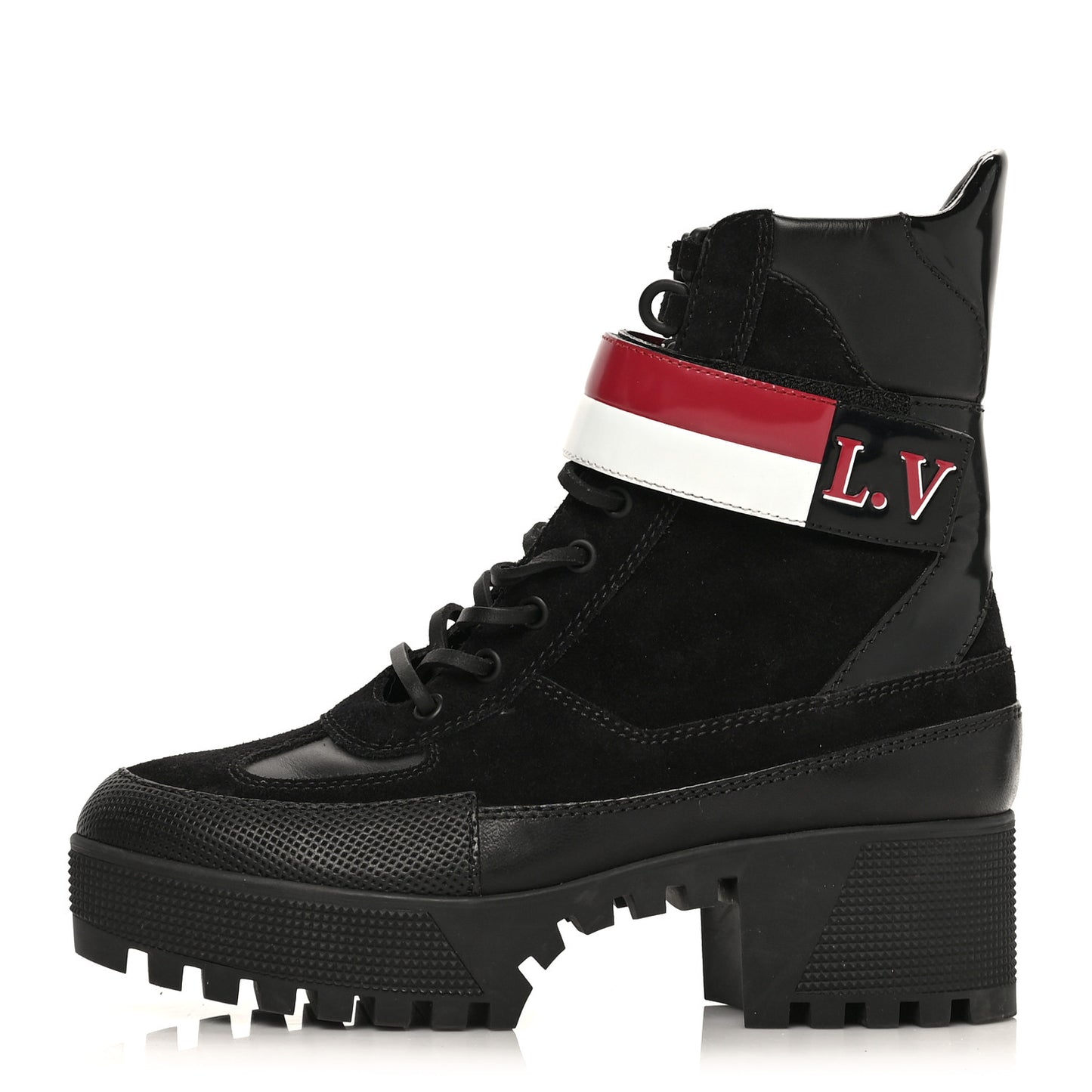 Suede Calfskin Laureate Platform Desert Boots 38 Black