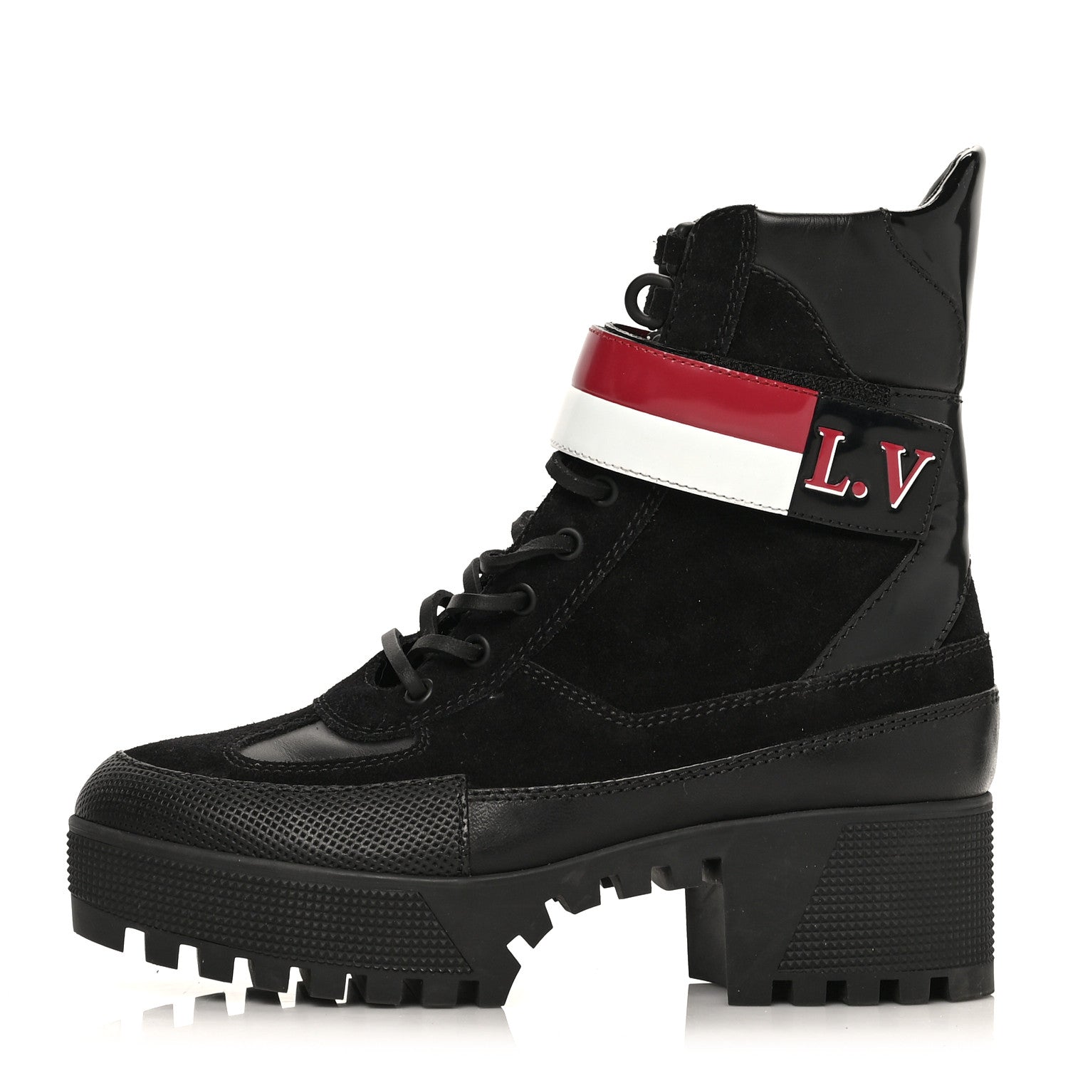 Louis Vuitton Suede Calfskin Laureate Platform Desert Boots 38 Black 1 of 7