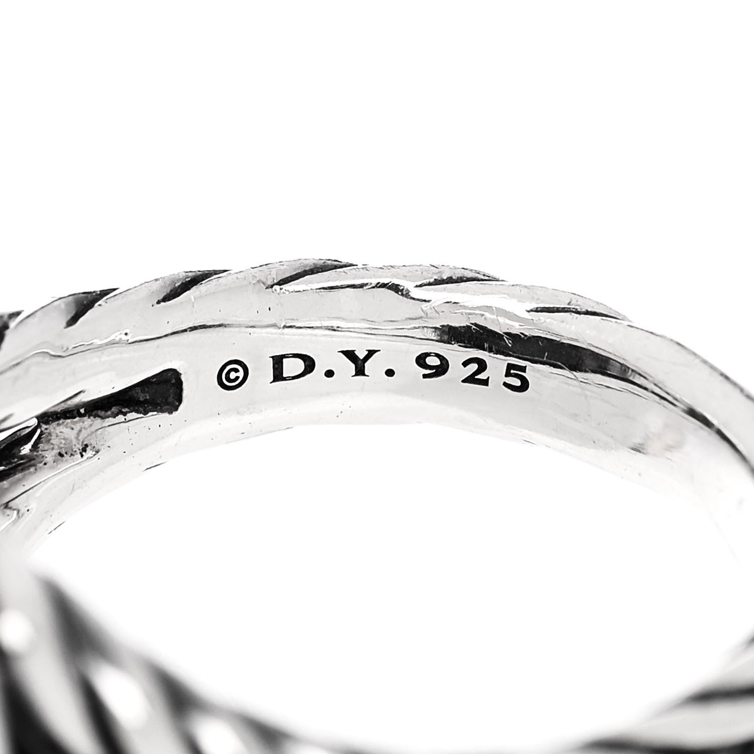 David Yurman Sterling Silver Diamond Black Orchid 11mm Albion Ring 56 7.5 5 of 6