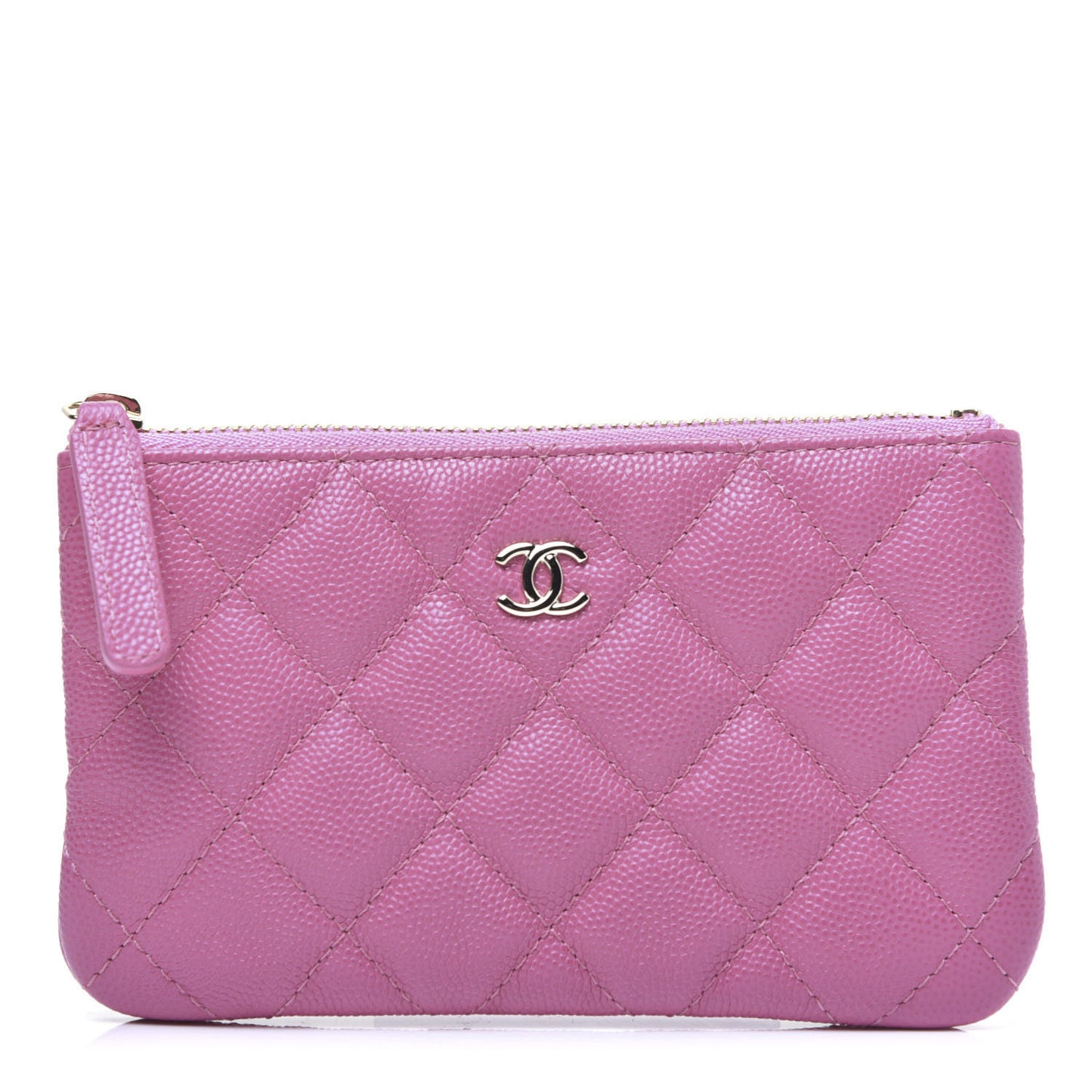 Caviar Quilted Small Cosmetic Case Pink