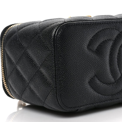 Chanel Caviar Quilted Sweetheart Vanity Case Black 8 of 9