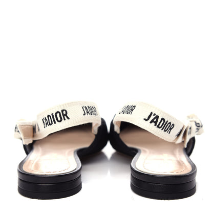 Christian Dior Technical Canvas Ribbon J'Adior Slingback Ballet Flats 36.5 Black 7 of 11