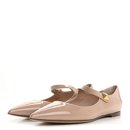 Valentino Garavani Patent Tiptoe Ballerina Flats 37 Rose Cannelle 4 of 9