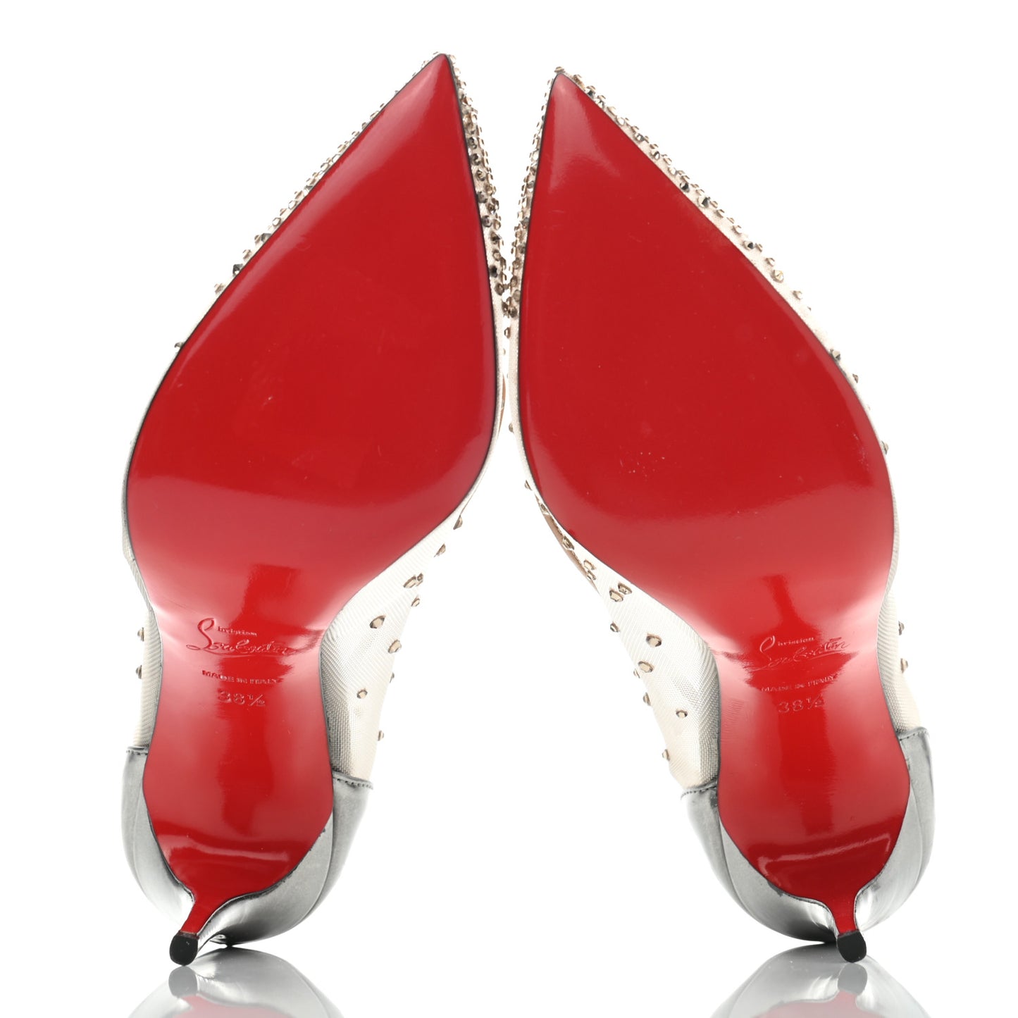 Rete Specchio Crystal Strass Follies 100 Pumps 38.5 Silver