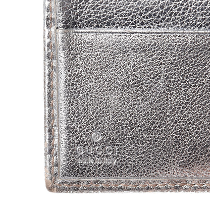 Gucci Metallic Guccissima Metal Bar French Flap Wallet Silver 6 of 13