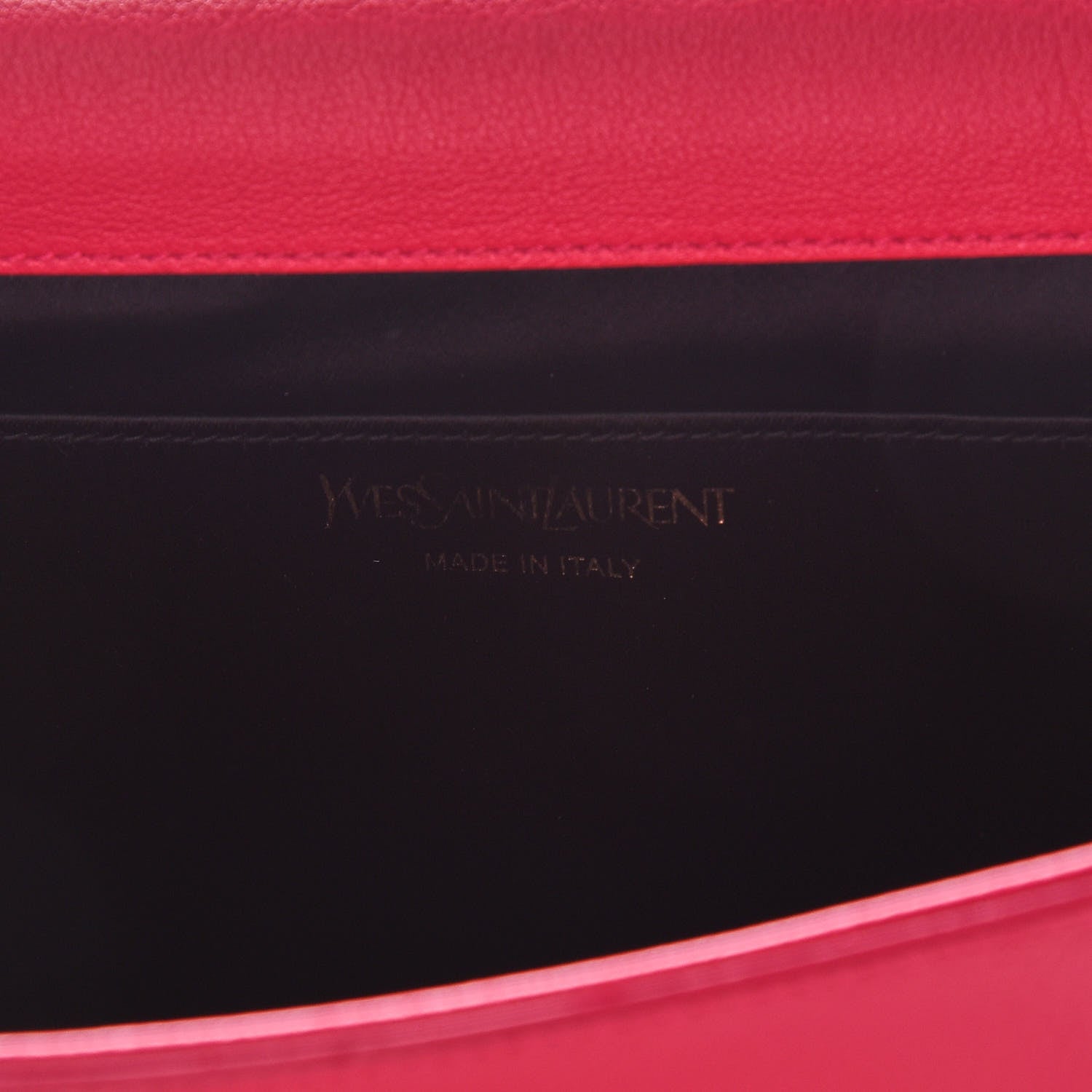 Saint Laurent Goatskin Monogram Large Belle De Jour Clutch Lipstick Fuchsia 8 of 9