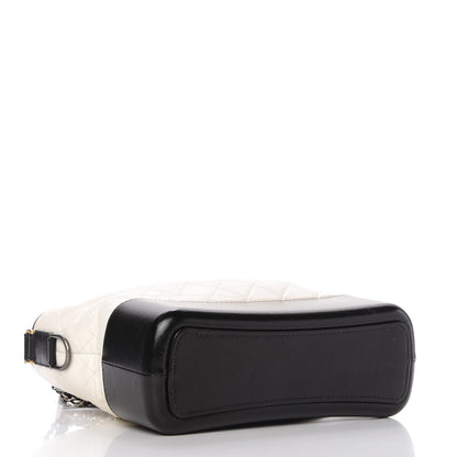 Chanel Aged Calfskin Quilted Medium Gabrielle Hobo Black White 4 of 10