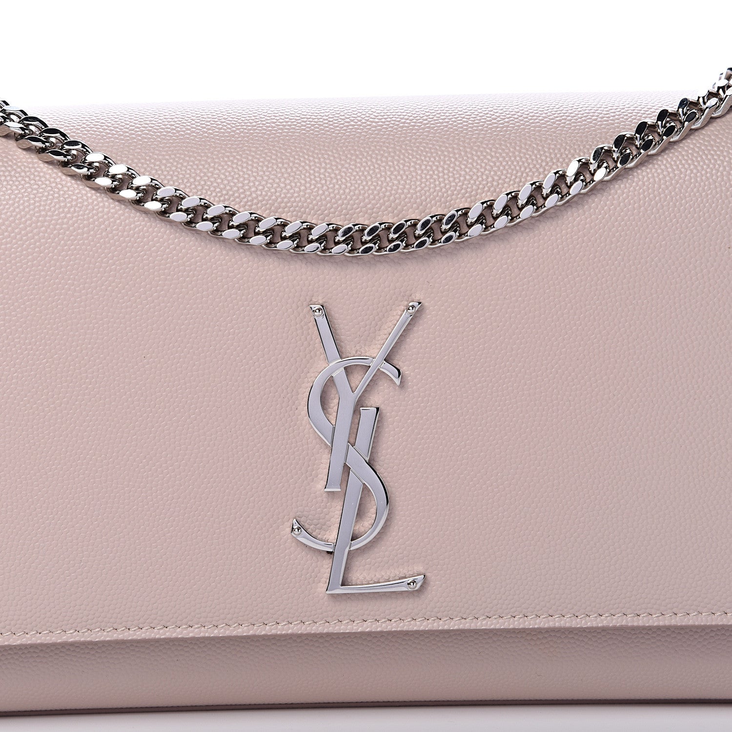 Saint Laurent Grain De Poudre Medium Classic Monogram Kate Satchel Marble Pink 7 of 9