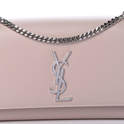 Saint Laurent Grain De Poudre Medium Classic Monogram Kate Satchel Marble Pink 7 of 9