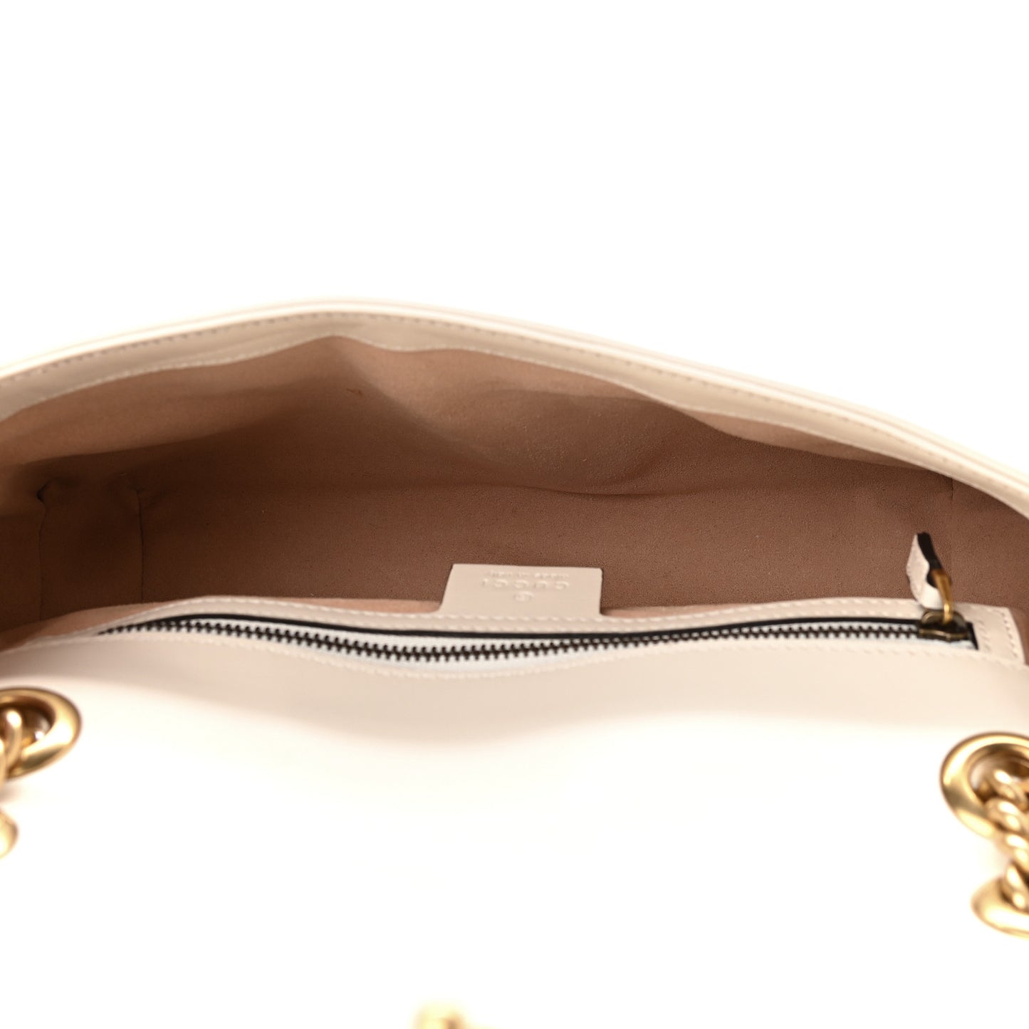 Calfskin Matelasse Small GG Marmont Shoulder Bag White