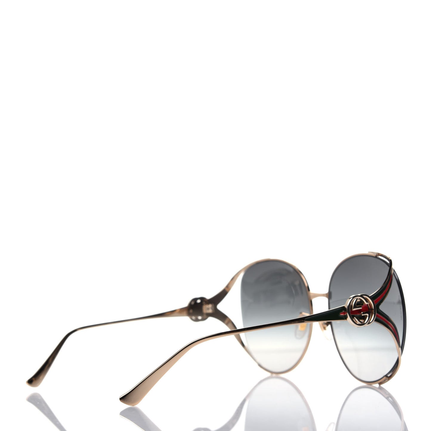 Metal Oversized Round Frame GG0225S Sunglasses Gold