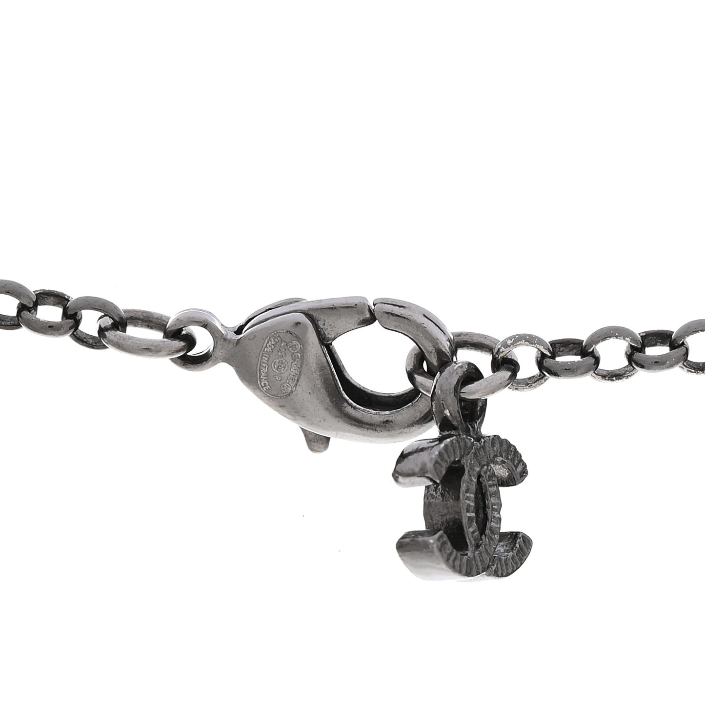 Crystal CC Chain Necklace Silver