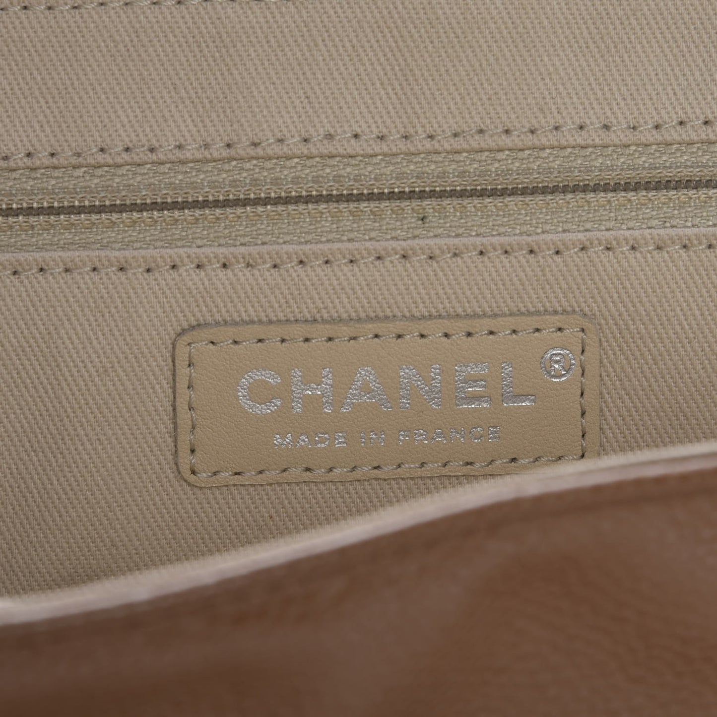 Caviar Half Moon Large Flap Dark Beige