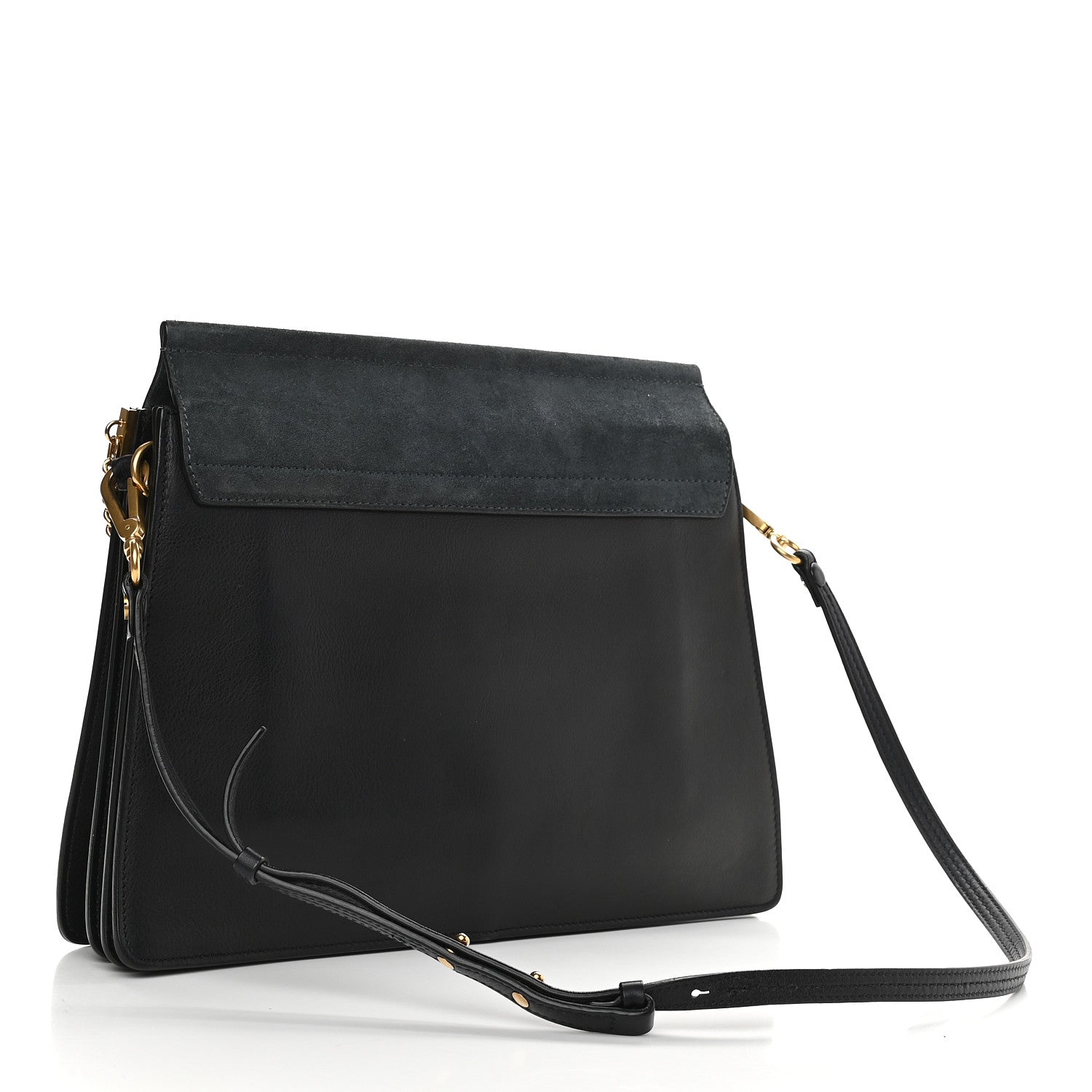 Chloe Calfskin Suede Studded Medium Faye Shoulder Bag Full Blue 2 of 9