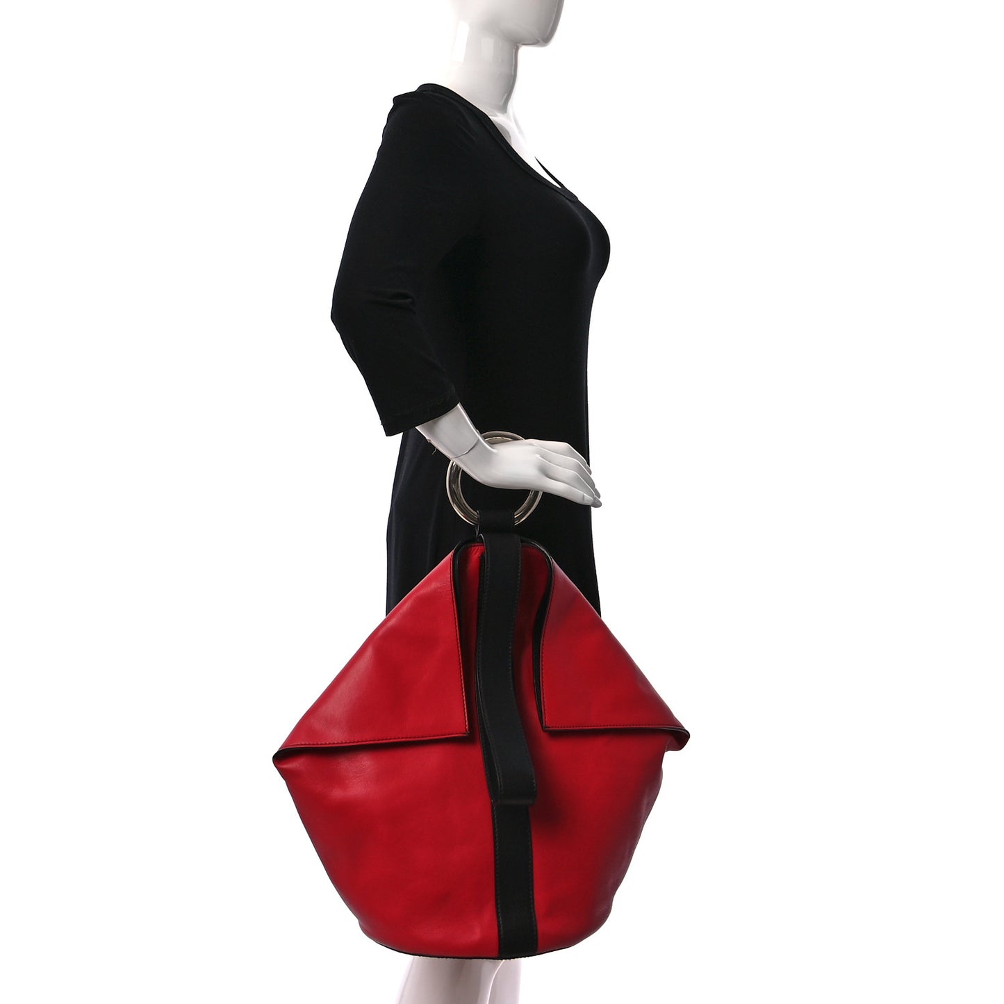 Calfskin Butterfly Bag Red Black