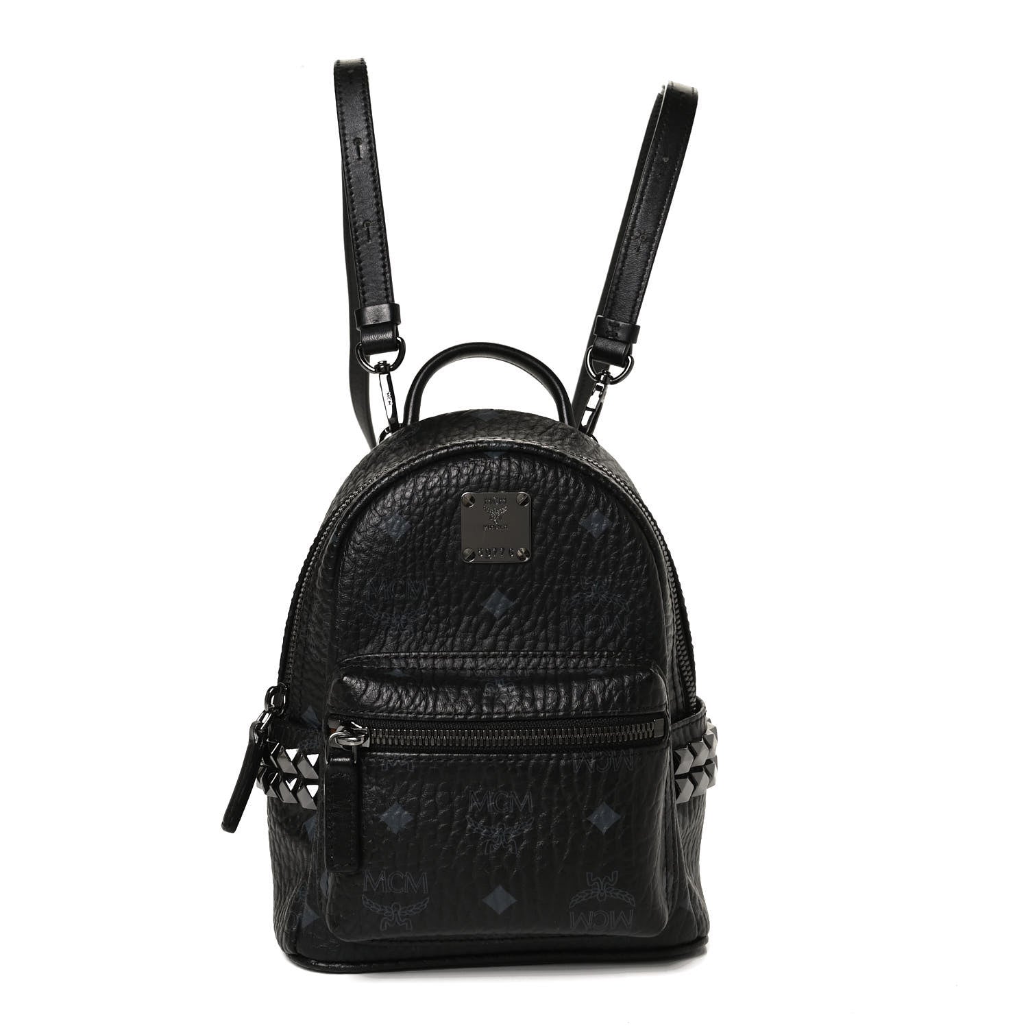 MCM Visetos Side Stud X-Mini Stark Bebe Boo Backpack Black 1 of 13