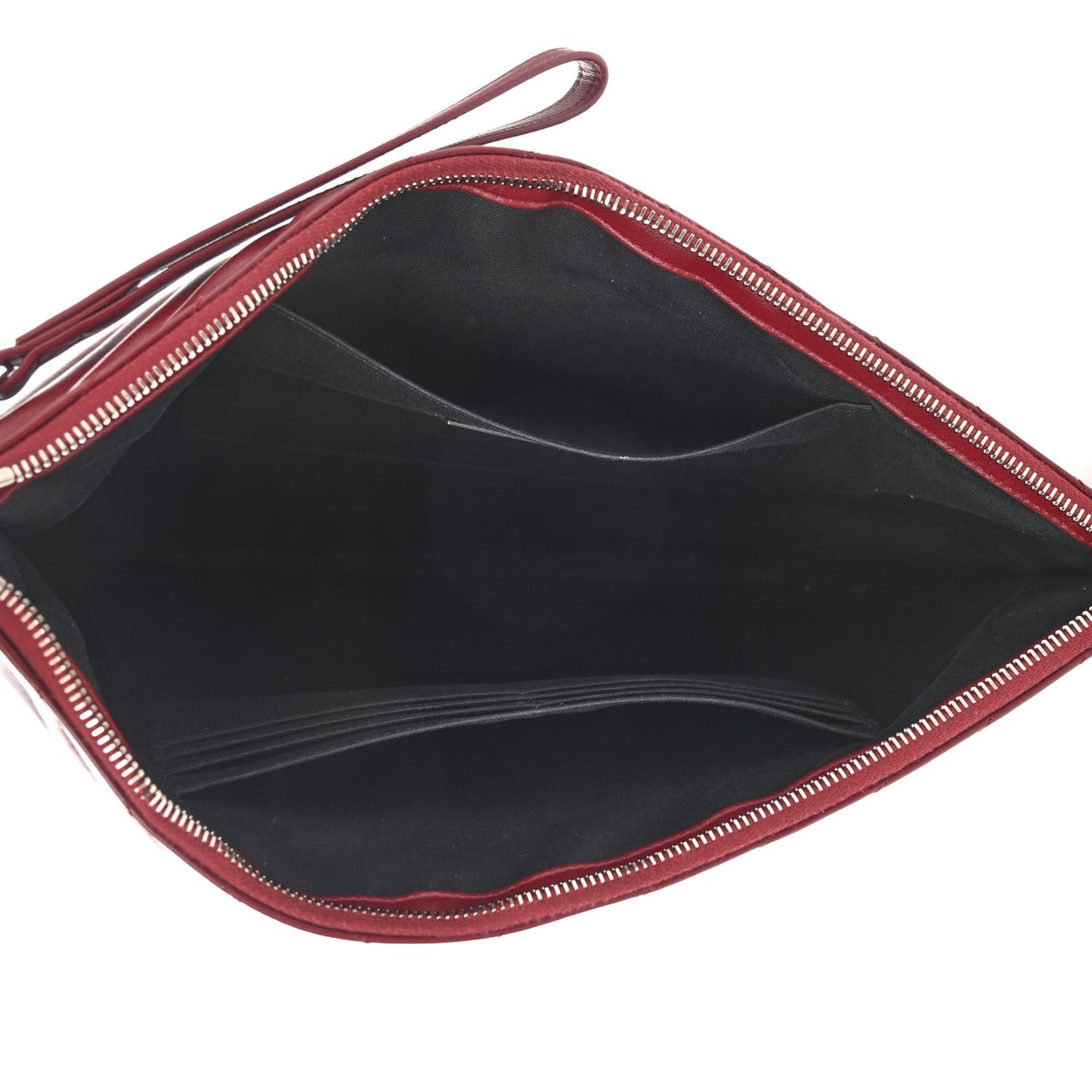 Calfskin Matelasse Chevron Monogram Document Holder Rouge Legion
