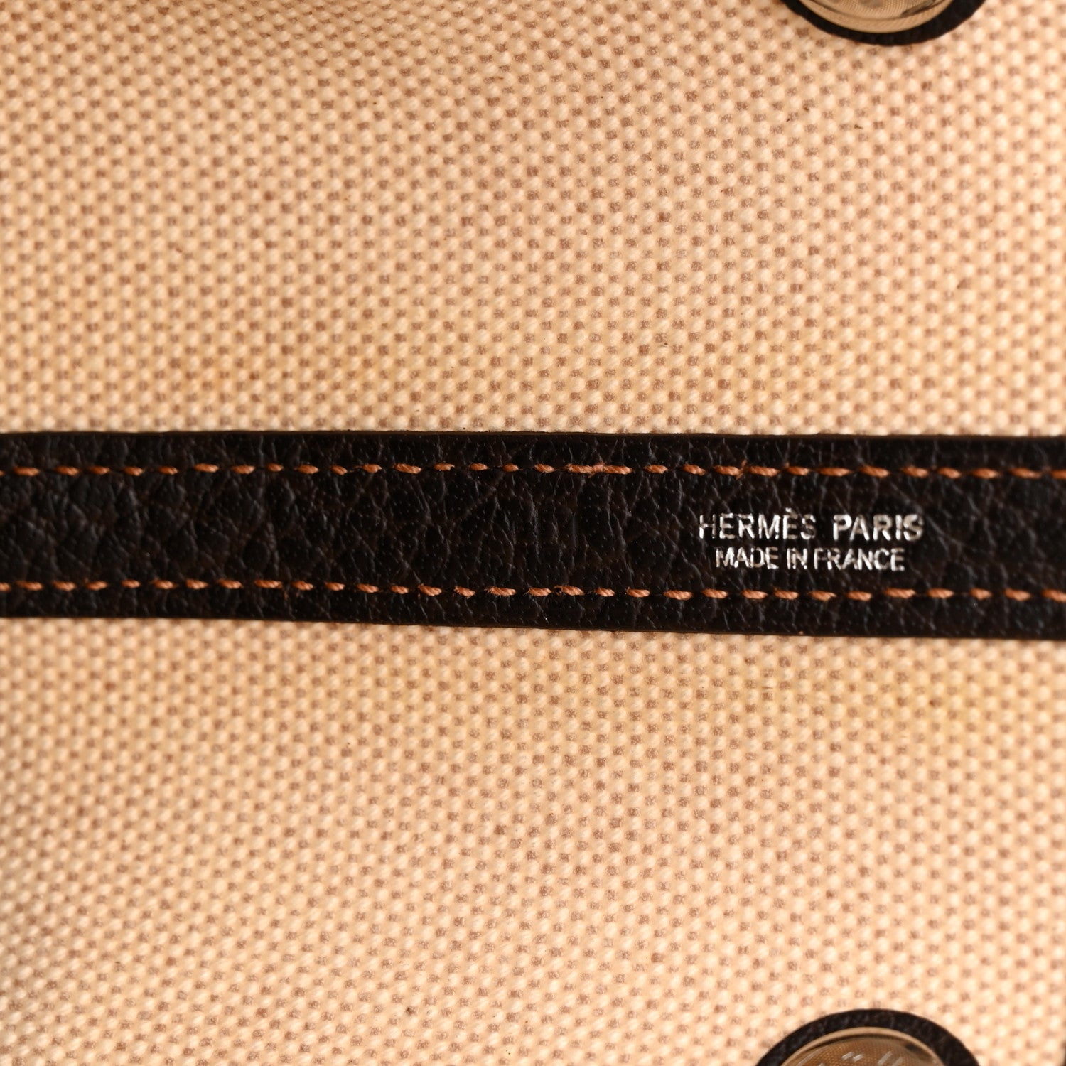 Hermes Buffle Skipper Toile Garden Party 36 MM Tote Marron Fonce 6 of 11