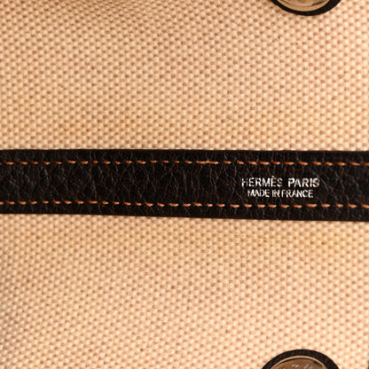 Hermes Buffle Skipper Toile Garden Party 36 MM Tote Marron Fonce 6 of 11