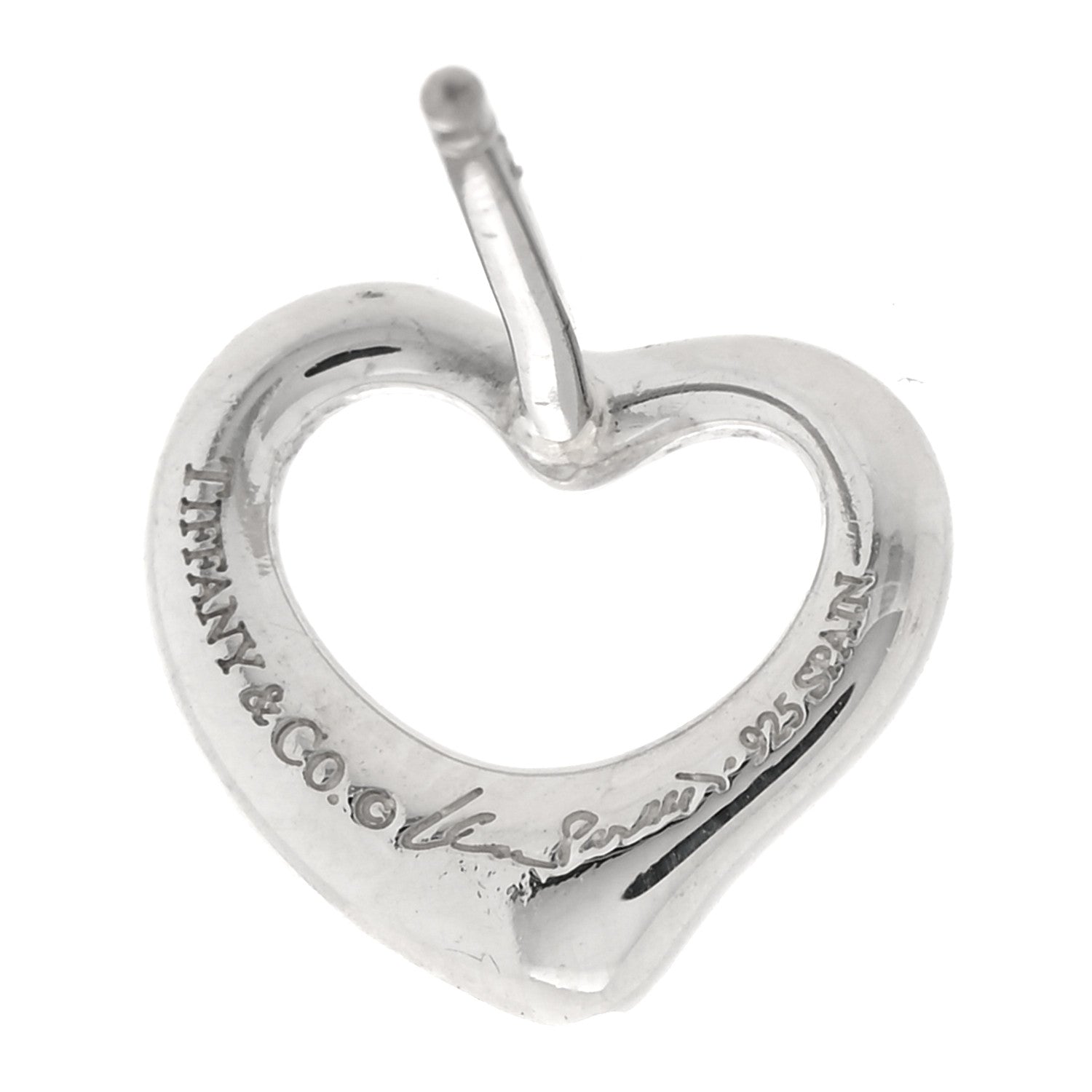 Tiffany Sterling Silver 16mm Elsa Peretti Open Heart Earrings 4 of 4