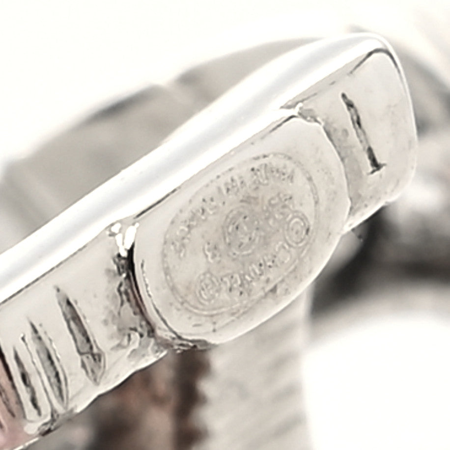 Chanel Crystal CC Drop Earrings Silver 4 of 4