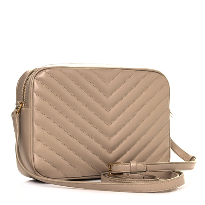 Saint Laurent Calfskin Matelasse Monogram Lou Camera Bag Dark Beige 3 of 11