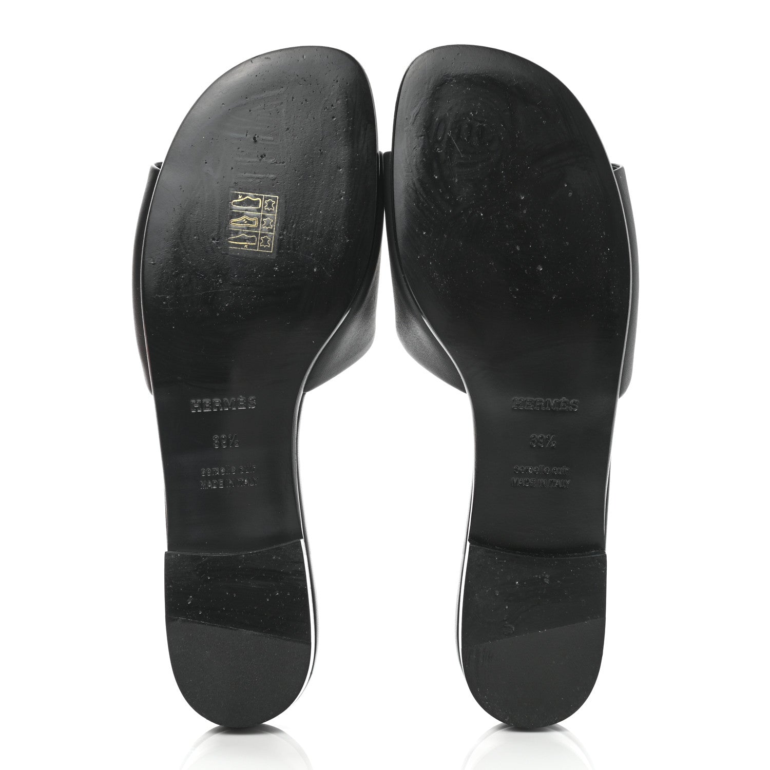 Hermes Calfskin Dune Sandals 39.5 Black 5 of 9