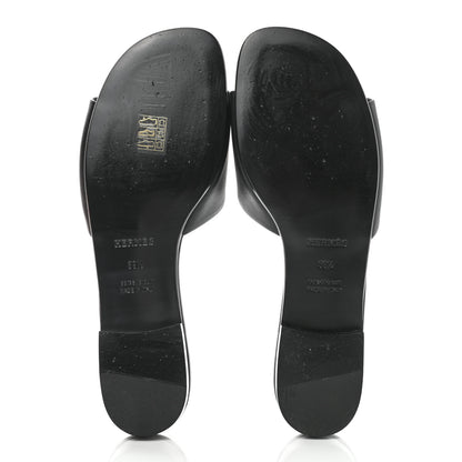 Hermes Calfskin Dune Sandals 39.5 Black 5 of 9