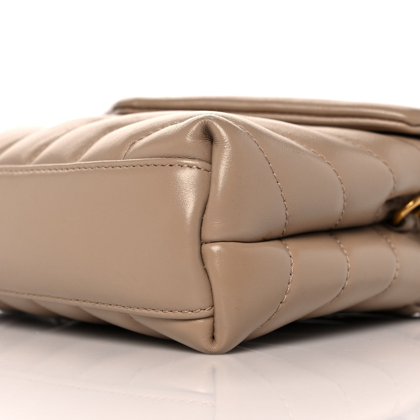 Calfskin Y Quilted Monogram Toy Loulou Crossbody Bag Dark Beige