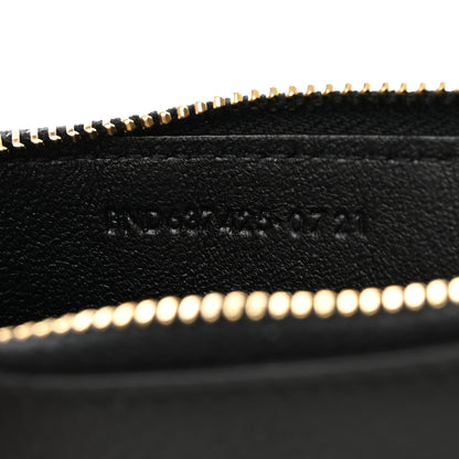 Saint Laurent Grained Calfskin Monogram 5 Fragments Zip Pouch Card Holder Black 7 of 11