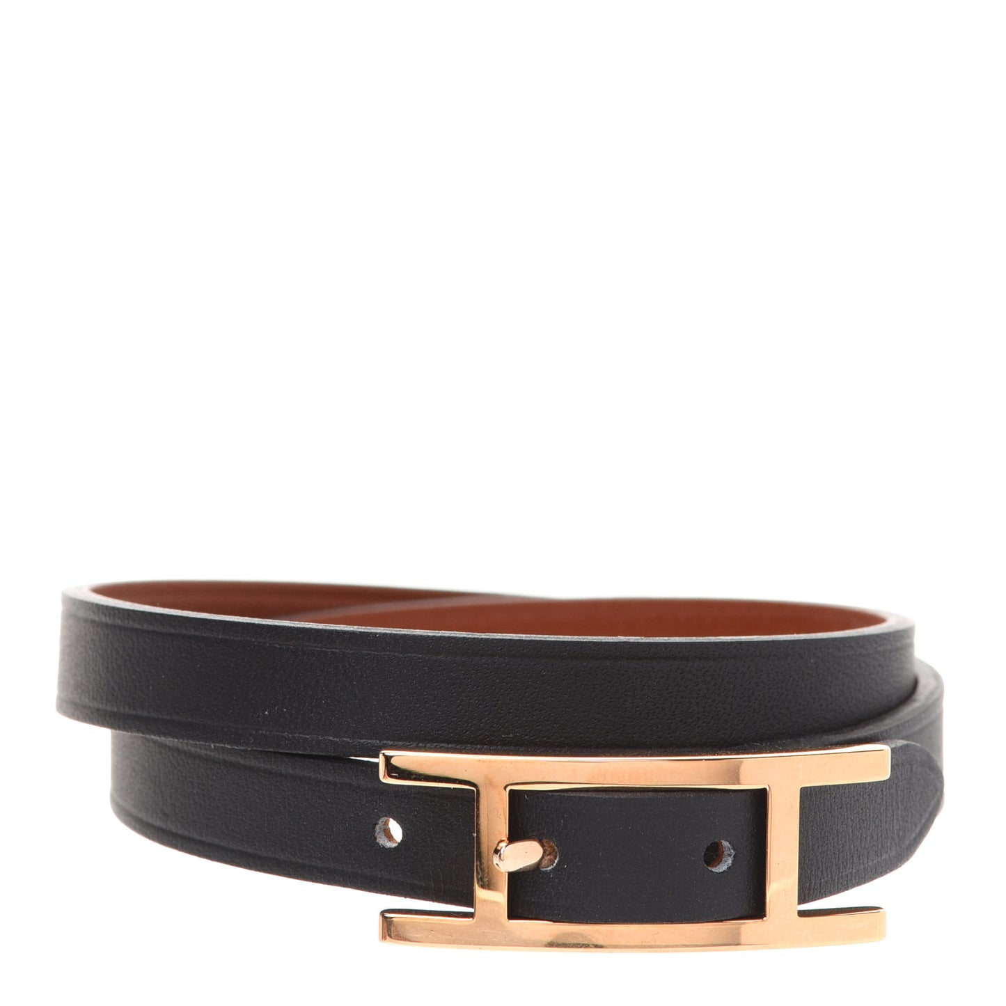 Chamonix Tadelakt Behapi Double Tour Reversible Bracelet T3 Black Fauve