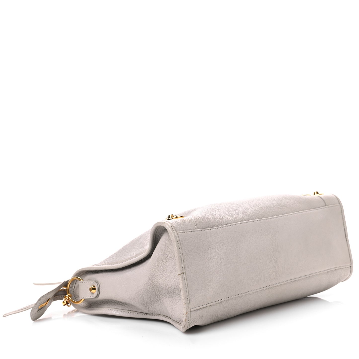 Chevre Gold Metallic Edge Hardware City Gris Clair Gris Perle