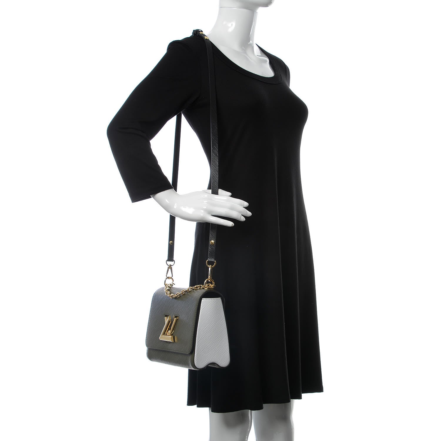 Louis Vuitton Epi Twist Shoulder Bag MM Kaki 2 of 6